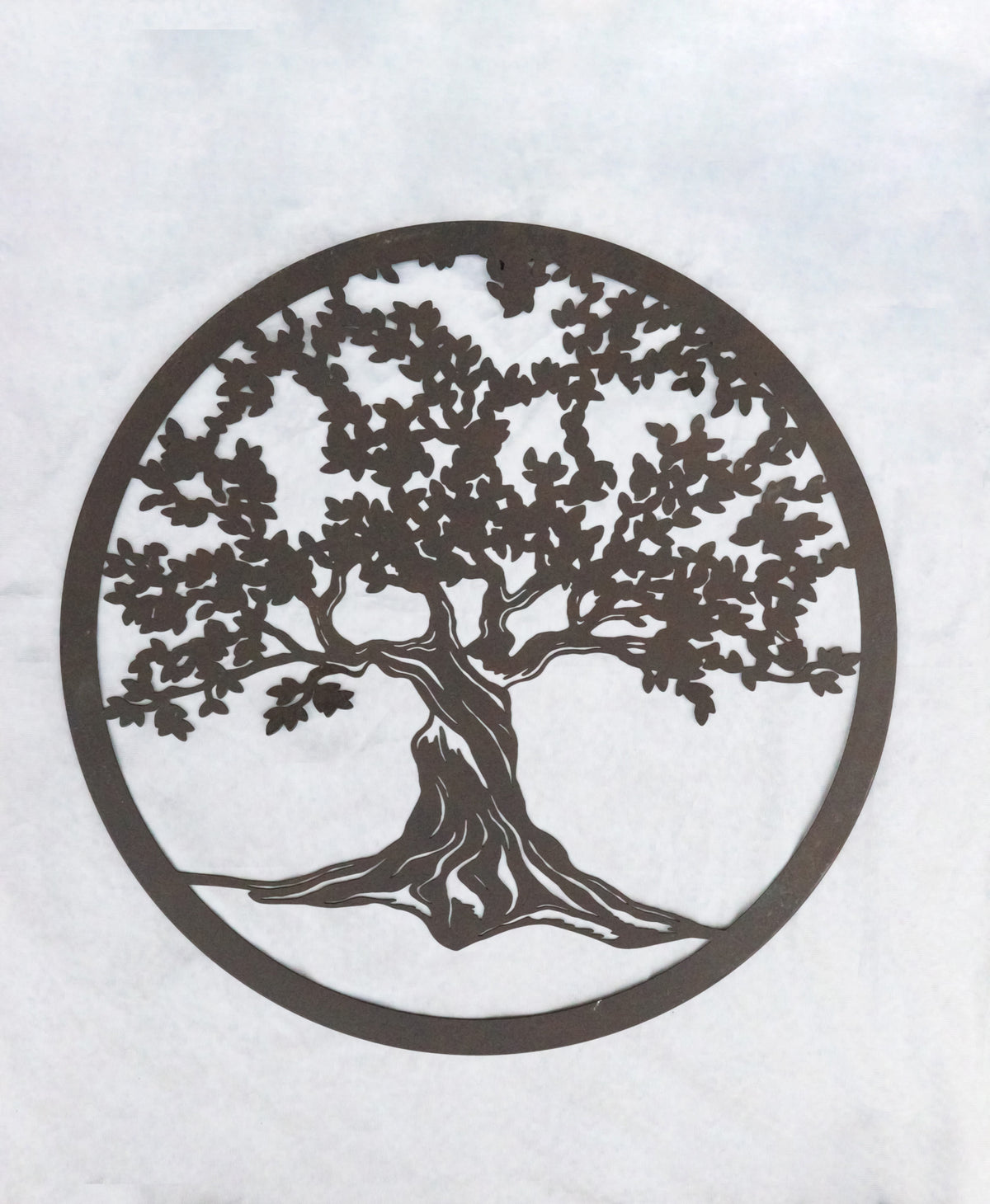 Brown 24"D Oversized Celtic Tree of Life Medallion Metal Wall Circle Plaque