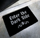 Enter The Dark Side Wicca Skull Black Coir Coconut Fiber Floor Mat Doormat