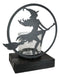 Wicca Grand High Witch Riding On Broomstick Coated Metal Votive Candle Holder