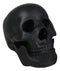 Macabre Goth Ghost Black Homosapien Replica Skull With Movable Jaw Bone Figurine