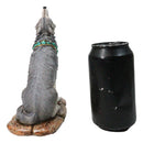 Cries of The Night Howling Gray Wolf with Turquoise Rocks Necklace Figurine 7"H