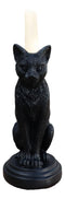 Mystical Wicca Gothic Black Cat Faust's Feline Familiar Candle Holder Figurine