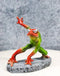 Green and Red Superhero Frog Spider Man in 3 Point Hero Pose Decor Figurine