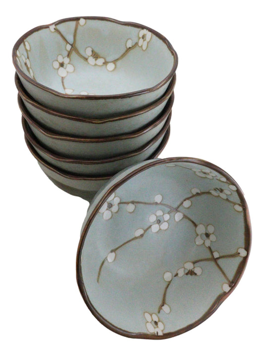 Made In Japan Ceramic Soushun Sakura Cherry Blossoms Small Rice Soup Bowls 10oz