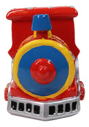 Red Colorful Choo Choo Train Locomotive Stationery Pencil Holder Figurine 5"L
