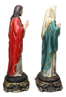Catholic Sacred Heart of Mary and Jesus Christ Statue Set of 2 With Name Base