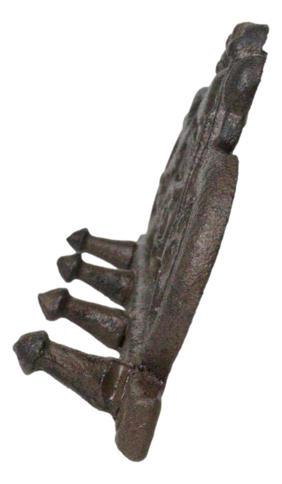 Rustic Cast Iron Retro Motorcycle Bike 4-Peg Wall Hooks Coat Towel Keys Hanger