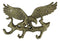 Cast Iron Rustic Gold American Patriotic Bald Eagle 3-Peg Coat Keys Wall Hooks