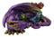 Magic Purple Mother Dragon Protecting Her Colorful Hatchling Babies Figurine