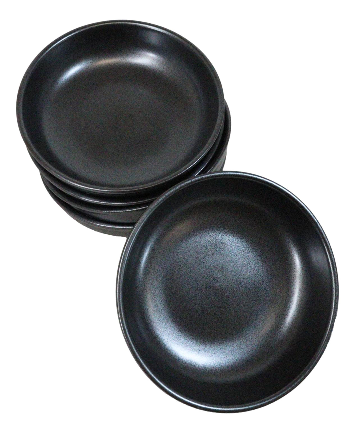 Pack Of 5 Black Tetsu Kesho Ceramic Collection Shallow Bowl Or Deep Plates 10oz