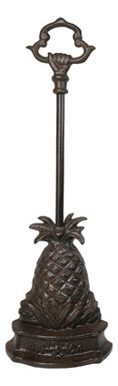 Rustic Cast Iron Tropical Pineapple Door Stop Or Porter With Long Handle