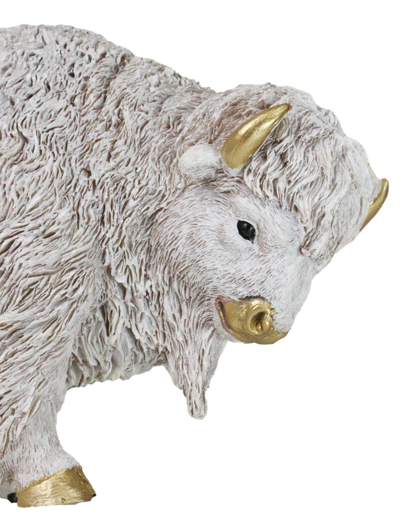 Native American Sacred White Bison Buffalo Decorative Wall Sculpture Relief