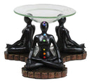 Chakra Zones Black Yoga Avatars Meditating On Lotus Candle Heat Oil Burner Decor