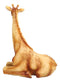 Ebros Safari Savannah Sitting Giraffe Statue 6.25"Tall Faux Wood Resin Wildlife Giraffe Figurine