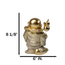 Golden Maitreya Laughing Buddha Bodhisattva Figurine Prosperity Wealth Happiness