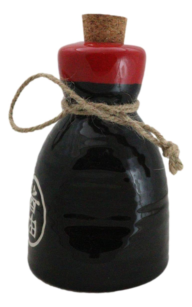 Pack of 6 Porcelain Calligraphy Soy Sauce Vinegar Condiment Dispenser Flask 7oz