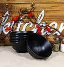 Pack Of 6 Black Silk Melamine Rice Miso Soup Salad Fruit Small Bowls 15oz