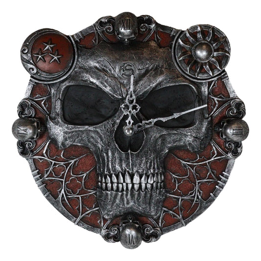 Gothic Blood Astrology Sands Of Death Time Waits For No Man Skull Wall Clock