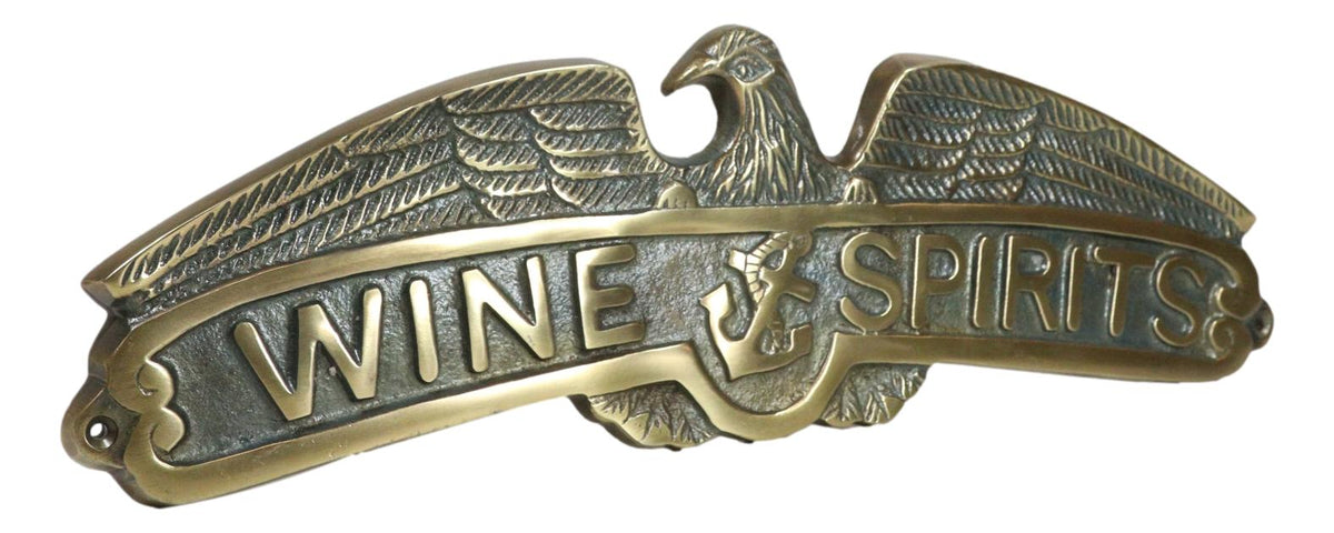 Marine Bald Eagle Sailor Anchor Wine And Spirits Aluminum Wall Decor Plaque - Ebros Gift