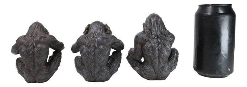 Forest Mythical See Hear Speak No Evil Sasquatch Big Foot Cryptid Apes Figurines