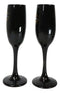 Til Death Do Us Party Series Skull Face Black & Gold Glass Champagne Flute Set