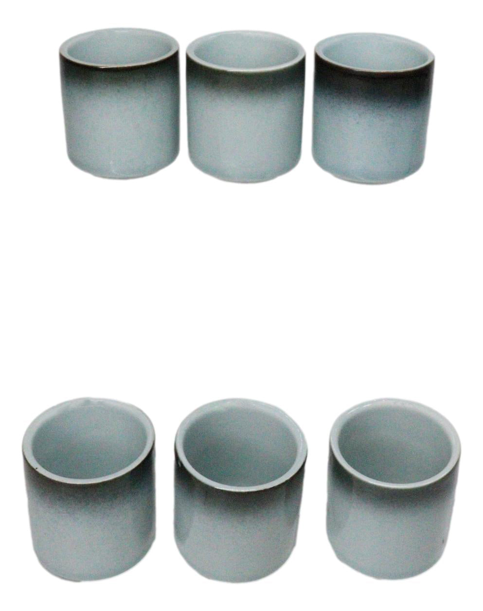 Seikai Blue Ochoko Ceramic Sake Cups 1.5 Oz, Set of 6, Japanese Style Drinkware