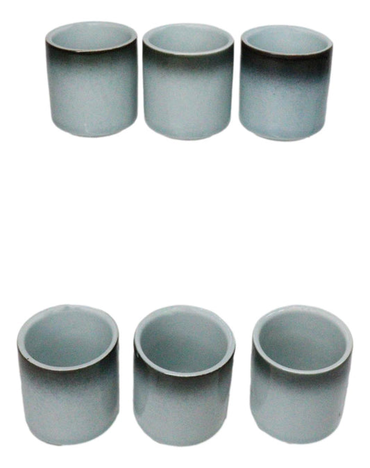 Seikai Blue Ochoko Ceramic Sake Cups 1.5 Oz, Set of 6, Japanese Style Drinkware