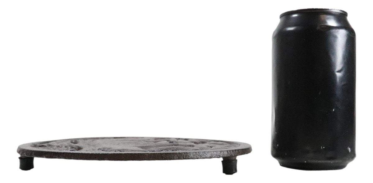 Cast Iron Western Rustic Black Bear By Tree Branches Decorative Table Trivet