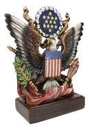 American Great Seal Bald Eagle Olive Branch Arrows Pluribus Unum Desktop Plaque