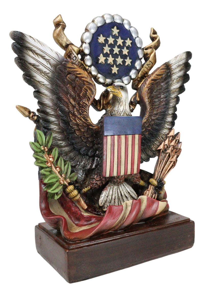 American Great Seal Bald Eagle Olive Branch Arrows Pluribus Unum Desktop Plaque