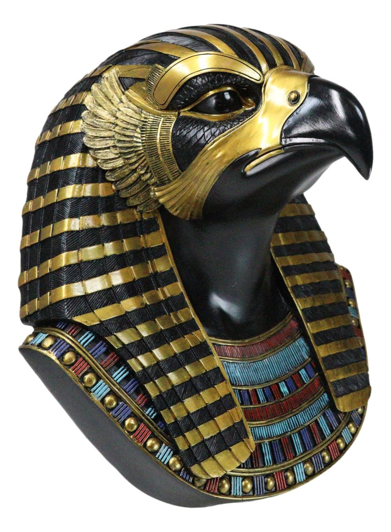 Ancient Egyptian Deity Horus God Of The Sky Bust Wall Plaque Sculpture 12.25"H