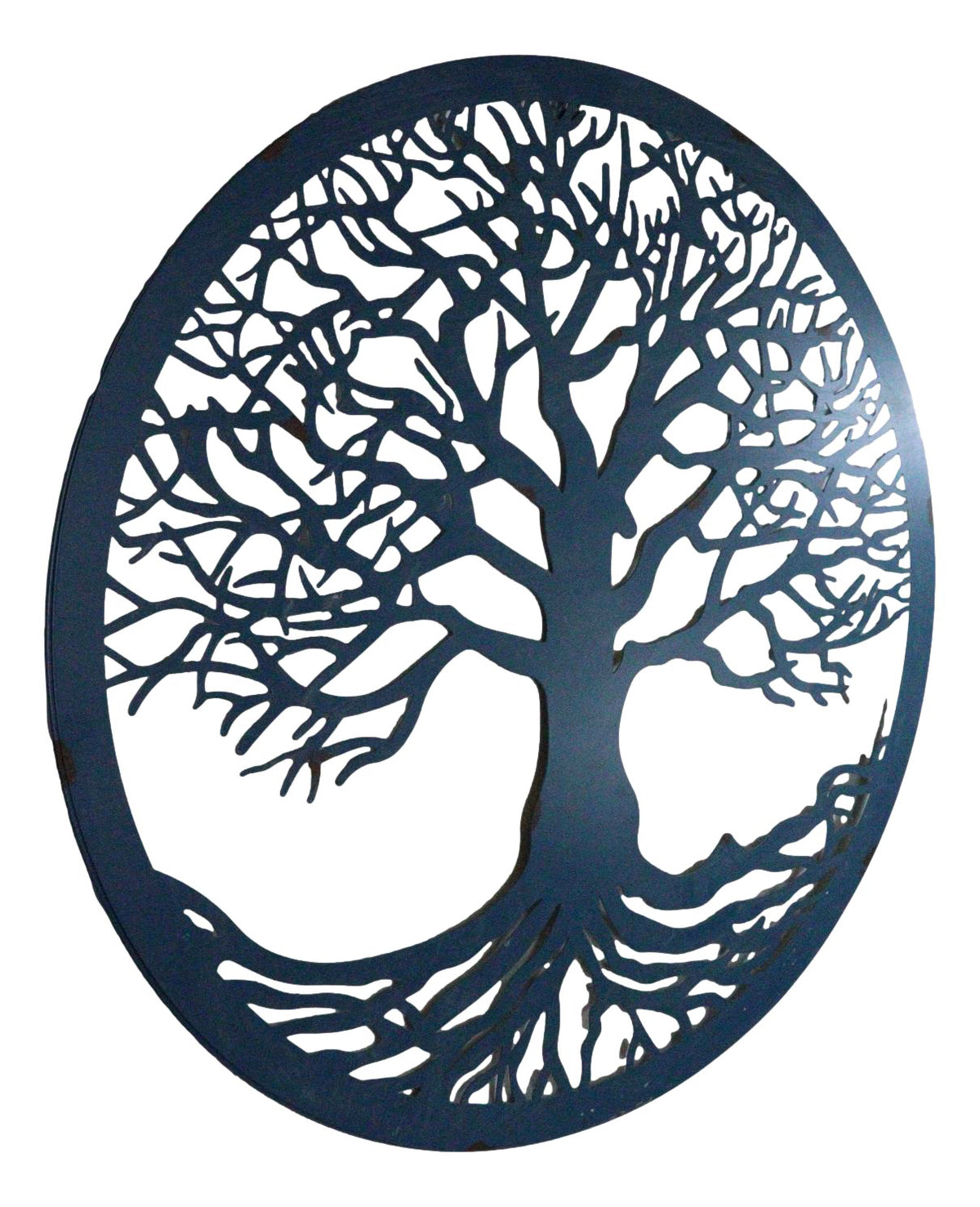 Blue 23"D Oversized Round Celtic Tree of Life Medallion Metal Wall Circle Plaque