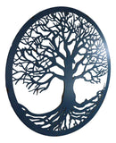 Blue 23"D Oversized Round Celtic Tree of Life Medallion Metal Wall Circle Plaque