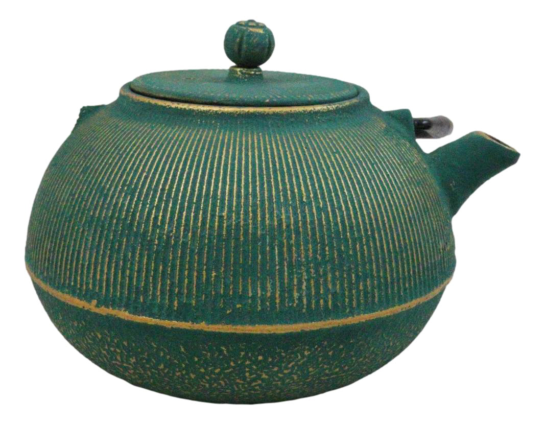 Tokusa Green And Gold Gradient Cast Iron Tetsubin Teapot With Enamel Liner