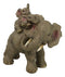 Safari Savanna Whimsical Elephant Father And 2 Calves On Piggyback Figurine 5"H