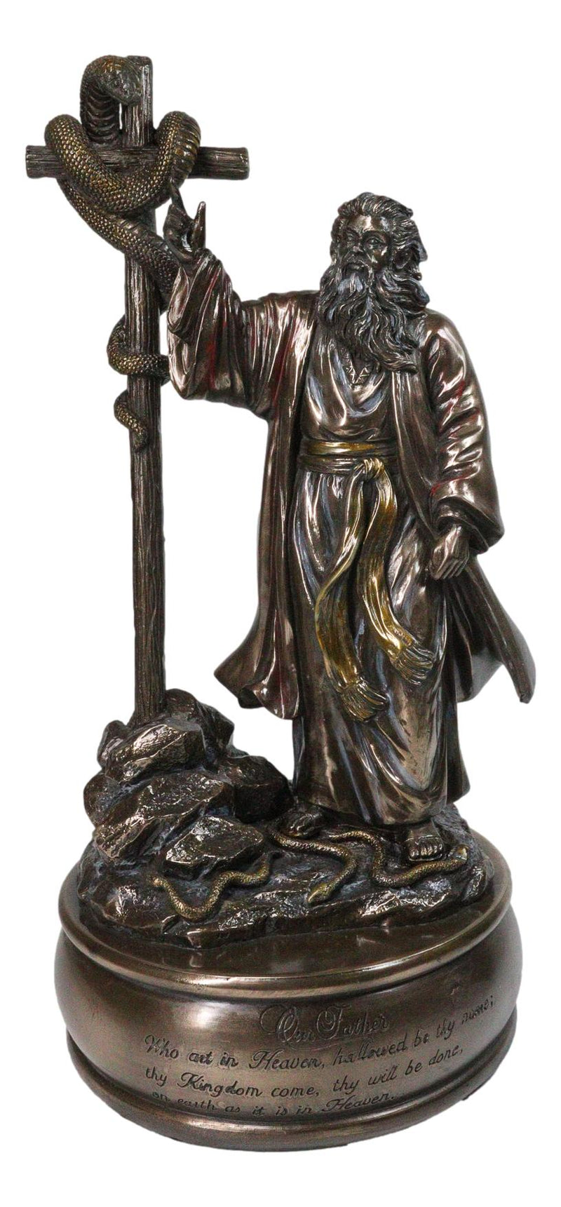 Moses Lifting Up The Bronze Serpent Pole to Ward Off Venomous Serpents Figurine