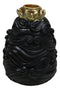 Golden Laughing Buddha Hotei On Black Cloud Lotus Backflow Incense Cone Burner