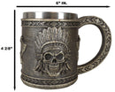 Native Indian Chief With Headdress Roach Skull And Crossed Axes Coffee Mug Cup
