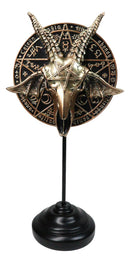 Pentagram Sabbatic Goat Baphomet Masque Ornament On Pole Stand Or Wall Sculpture