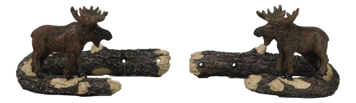 Set of 2 Rustic Western Bull Moose On Branch Drapery Curtain Holdback Tie Back