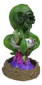 Cthulhu UFO Alien On Spaceship Saucer Moon Crater Backflow Incense Cone Burner