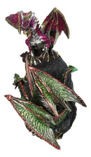 LED Crystal Faux Geode Dragons Duelling Figurine, Red & Green Metallic Dragons