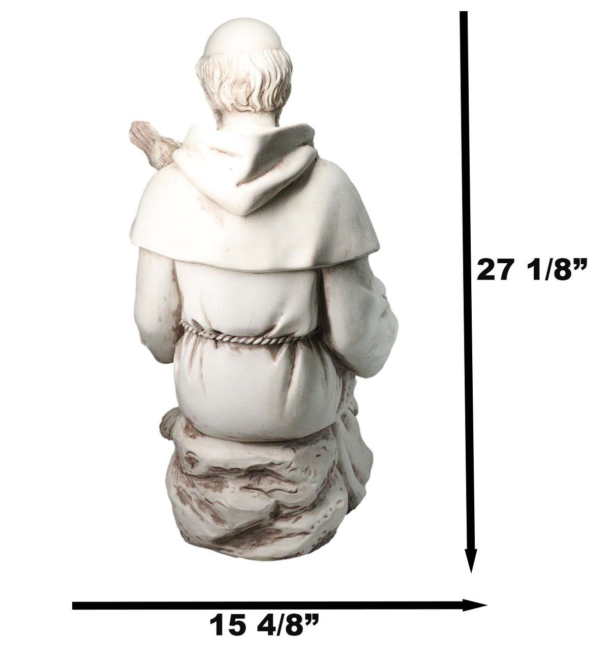 Sitting Saint Francis with Animals Large Outdoor Bird Bath Garden Statue 27"H - Ebros Gift