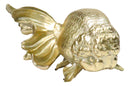 Auspicious Realistic Goldfish Gold Fish Sculpture 8"L Nautical Marine Decor