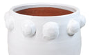 Modern Chic White Round Ribbed Design Terracotta Floral Planter Pot 11"Wide