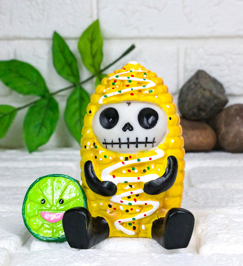 Furrybones Elotito Zesty Corn and Lime Snack Skeleton Figurine Furry Bones