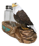 Wild Heritage Bald Eagle On Rock Southwestern Symbol Salt & Pepper Shaker Holder