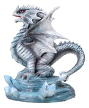 Ebros Baby Blue Sea Rock Dragon Wyrmling Collectible Statue 4.25" Long Figurine
