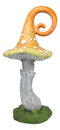 Large Fairy Garden Orange Meringue Crooked Toadstool Mushroom Figurine 23"H