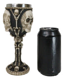 Wise Vintage See Hear Speak No Evil Skeleton Bone Skulls Wine Goblet Chalice